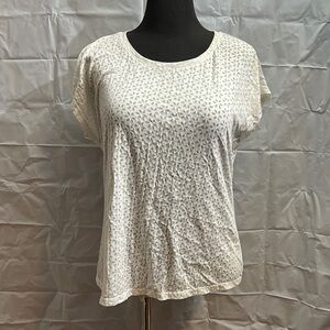 Chico’s white Short Sleeve Eyelet Tee size large